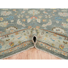 Load image into Gallery viewer, 14&#39;2&quot;x18&#39;1&quot; Sage Green, Extra Soft Wool Hand Knotted, Oushak Design Supple Collection Thick and Plush, Oversized Oriental Rug FWR387192