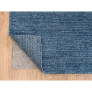 10'x14' Denim Blue, Soft Wool, Hand Loomed, Modern Design, Tone on Tone, Oriental Rug FWR387390