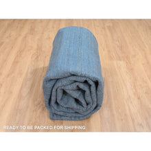 Load image into Gallery viewer, 10&#39;x14&#39; Denim Blue, Soft Wool, Hand Loomed, Modern Design, Tone on Tone, Oriental Rug FWR387390