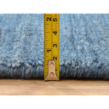 Load image into Gallery viewer, 10&#39;x14&#39; Denim Blue, Soft Wool, Hand Loomed, Modern Design, Tone on Tone, Oriental Rug FWR387390