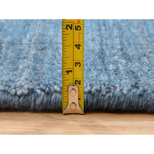 10'x14' Denim Blue, Soft Wool, Hand Loomed, Modern Design, Tone on Tone, Oriental Rug FWR387390