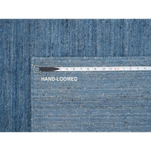 Load image into Gallery viewer, 10&#39;x14&#39; Denim Blue, Soft Wool, Hand Loomed, Modern Design, Tone on Tone, Oriental Rug FWR387390