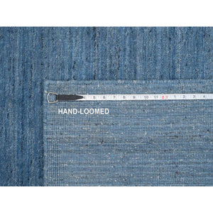 10'x14' Denim Blue, Soft Wool, Hand Loomed, Modern Design, Tone on Tone, Oriental Rug FWR387390