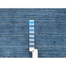 Load image into Gallery viewer, 11&#39;9&quot;x11&#39;9&quot; Denim Blue, Tone on Tone, Pure Wool Hand Loomed, Modern Design, Round Oriental Rug FWR387396