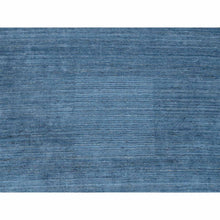 Load image into Gallery viewer, 11&#39;9&quot;x11&#39;9&quot; Denim Blue, Tone on Tone, Pure Wool Hand Loomed, Modern Design, Round Oriental Rug FWR387396