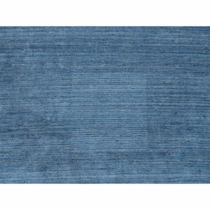 11'9"x11'9" Denim Blue, Tone on Tone, Pure Wool Hand Loomed, Modern Design, Round Oriental Rug FWR387396