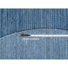 Load image into Gallery viewer, 6&#39;x6&#39; Denim Blue, Soft Wool Hand Loomed, Modern Design, Tone on Tone, Round Oriental Rug FWR387492