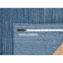 Load image into Gallery viewer, 2&#39;x3&#39; Denim Blue, Modern Design, Tone on Tone, All Wool Hand Loomed, Mat Oriental Rug FWR387516