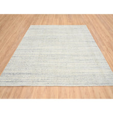 Load image into Gallery viewer, 8&#39;x8&#39; Beige, Soft Wool Hand Loomed, Variegated Textured Modern Design, Square Oriental Rug FWR387552