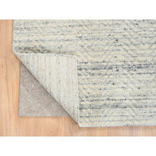 Load image into Gallery viewer, 8&#39;x8&#39; Beige, Soft Wool Hand Loomed, Variegated Textured Modern Design, Square Oriental Rug FWR387552