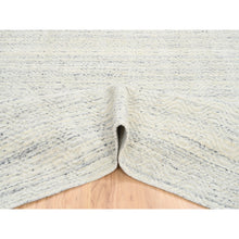 Load image into Gallery viewer, 8&#39;x8&#39; Beige, Soft Wool Hand Loomed, Variegated Textured Modern Design, Square Oriental Rug FWR387552