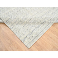 Load image into Gallery viewer, 8&#39;x8&#39; Beige, Soft Wool Hand Loomed, Variegated Textured Modern Design, Square Oriental Rug FWR387552