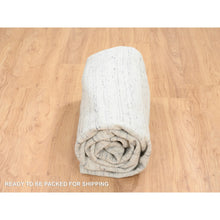 Load image into Gallery viewer, 8&#39;x8&#39; Beige, Soft Wool Hand Loomed, Variegated Textured Modern Design, Square Oriental Rug FWR387552