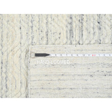 Load image into Gallery viewer, 8&#39;x8&#39; Beige, Soft Wool Hand Loomed, Variegated Textured Modern Design, Square Oriental Rug FWR387552