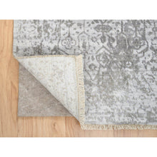 Load image into Gallery viewer, 2&#39;6&quot;x7&#39;10&quot; Gray, Hand Knotted Broken Persian Design, Wool and Pure Silk, Runner Oriental Rug FWR387618