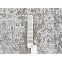Load image into Gallery viewer, 2&#39;6&quot;x7&#39;10&quot; Gray, Hand Knotted Broken Persian Design, Wool and Pure Silk, Runner Oriental Rug FWR387618