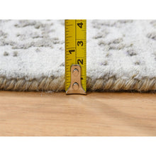 Load image into Gallery viewer, 2&#39;6&quot;x7&#39;10&quot; Gray, Hand Knotted Broken Persian Design, Wool and Pure Silk, Runner Oriental Rug FWR387618