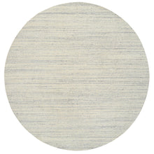 Load image into Gallery viewer, 9&#39;10&quot;x9&#39;10&quot; Beige, Natural Wool Hand Loomed, Variegated Textured Modern Design, Round Oriental Rug FWR387630