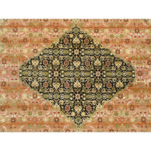 Load image into Gallery viewer, 8&#39;x10&#39;2&quot; Sunset Colors, Tabriz Mahi with Fish Design Reinvented, Densely Woven Hand Spun Wool Hand Knotted, Oriental Rug FWR387648