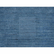 Load image into Gallery viewer, 5&#39;x7&#39;1&quot; Denim Blue, Hand Loomed, Tone on Tone, Modern Design Soft and Plush Wool, Oriental Rug FWR387696
