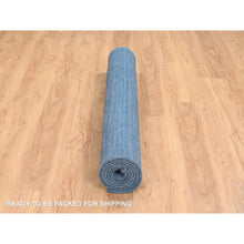Load image into Gallery viewer, 5&#39;x7&#39;1&quot; Denim Blue, Hand Loomed, Tone on Tone, Modern Design Soft and Plush Wool, Oriental Rug FWR387696