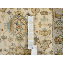 Load image into Gallery viewer, 2&#39;7&quot;x20&#39; Ivory and Gray, Hand Knotted Karajeh Design Tribal Medallions, Extra Soft Wool, XL Runner Oriental Rug FWR387780