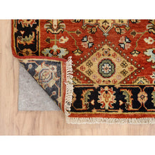 Load image into Gallery viewer, 2&#39;9&quot;x12&#39; Red and Black, Hand Knotted Karajeh Design with Tribal Medallions, Pure Wool, Runner Oriental Rug FWR387792