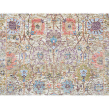 Load image into Gallery viewer, 2&#39;6&quot;x18&#39; Colorful, Tabriz Vase With Flower Design, Silk With Textured Wool Hand Knotted, XL Runner Oriental Rug FWR387930