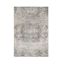 Load image into Gallery viewer, 4&#39;1&quot;x6&#39; Gray, Hand Knotted, Transitional Persian Influence Erased Medallion Design, Silk with Textured Wool, Oriental Rug FWR388074