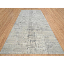 Load image into Gallery viewer, 8&#39;1&quot;x16&#39; Light Gray, Modern Design, Hand Spun Undyed Natural Wool, Hand Knotted, Gallery Size Runner Oriental Rug FWR388134