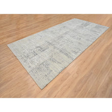 Load image into Gallery viewer, 8&#39;1&quot;x16&#39; Light Gray, Modern Design, Hand Spun Undyed Natural Wool, Hand Knotted, Gallery Size Runner Oriental Rug FWR388134