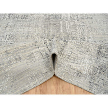 Load image into Gallery viewer, 8&#39;1&quot;x16&#39; Light Gray, Modern Design, Hand Spun Undyed Natural Wool, Hand Knotted, Gallery Size Runner Oriental Rug FWR388134