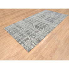 Load image into Gallery viewer, 6&#39;2&quot;x12&#39; Light Gray, Hand Spun Undyed Natural Wool, Hand Knotted, Modern Design, Gallery Size Runner Oriental Rug FWR388146