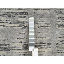 Load image into Gallery viewer, 2&#39;6&quot;x22&#39; Light Gray, Hand Knotted, Modern Design, Hand Spun Undyed Natural Wool, XL Runner Oriental Rug FWR388170