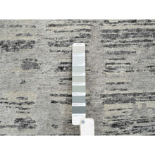 Load image into Gallery viewer, 2&#39;6&quot;x20&#39; Light Gray, Modern Design, Hand Spun Undyed Natural Wool, Hand Knotted, XL Runner Oriental Rug FWR388182