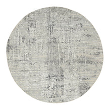 Load image into Gallery viewer, 6&#39;x6&#39; Light Gray, Modern Design, Hand Spun Undyed Natural Wool, Hand Knotted, Round Oriental Rug FWR388206