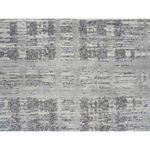 Load image into Gallery viewer, 14&#39;x14&#39; Light Gray, Modern Design, Hand Spun Undyed Natural Wool, Hand Knotted, Square Oriental Rug FWR388260