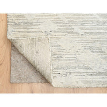 Load image into Gallery viewer, 14&#39;x19&#39;9&quot; Light Gray, Hand Spun Undyed Natural Wool, Hand Knotted, Modern Design, Oversized Oriental Rug FWR388272