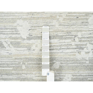 14'x19'9" Light Gray, Hand Spun Undyed Natural Wool, Hand Knotted, Modern Design, Oversized Oriental Rug FWR388272