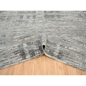12'x18'3" Light Gray, Hand Knotted, Modern Design, Hand Spun Undyed Natural Wool, Oversized Oriental Rug FWR388284