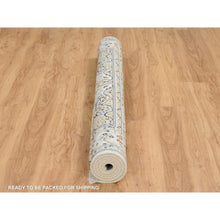Load image into Gallery viewer, 6&#39;x6&#39; Ivory, Wool Hand Knotted, Nain with Center Medallion Flower Design, 250 KPSI, Square Oriental Rug FWR388338