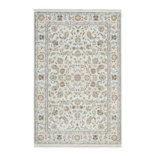 Load image into Gallery viewer, 6&#39;x9&#39;4&quot; Ivory, Hand Knotted, Nain with All Over Flower Design, 250 KPSI, Wool, Oriental Rug FWR388350