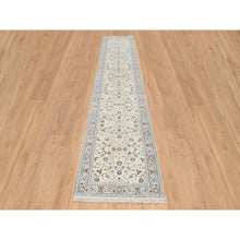 Load image into Gallery viewer, 2&#39;7&quot;x14&#39; Ivory, Hand Knotted Nain with All Over Flower Design, 250 KPSI Wool, Runner Oriental Rug FWR388440