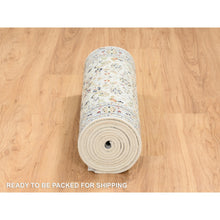 Load image into Gallery viewer, 2&#39;7&quot;x14&#39; Ivory, Hand Knotted Nain with All Over Flower Design, 250 KPSI Wool, Runner Oriental Rug FWR388440