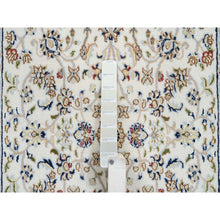 Load image into Gallery viewer, 3&#39;1&quot;x3&#39;1&quot; Ivory, Nain with All Over Flower Design, 250 KPSI, Hand Knotted, Pure Wool, Square Oriental Rug FWR388536