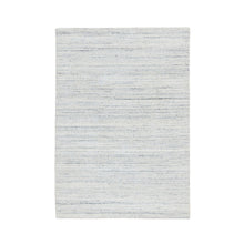 Load image into Gallery viewer, 5&#39;x7&#39; Ivory, Hand Loomed Plain Modern Striae Design, Soft Pile Extra Soft Wool, Oriental Rug FWR388674