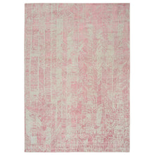 Load image into Gallery viewer, 9&#39;x11&#39;10&quot; Rose Pink, Jacquard Hand Loomed All Over Design, Wool and Art Silk, Oriental Rug FWR388842