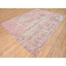 Load image into Gallery viewer, 9&#39;x11&#39;10&quot; Rose Pink, Jacquard Hand Loomed All Over Design, Wool and Art Silk, Oriental Rug FWR388842