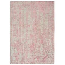 Load image into Gallery viewer, 9&#39;x11&#39;9&quot; Rose Pink, Jacquard Hand Loomed All Over Design, Wool and Art Silk, Oriental Rug FWR388854