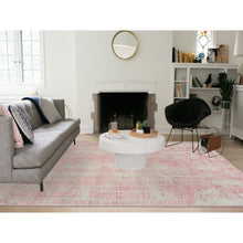 Load image into Gallery viewer, 9&#39;x11&#39;9&quot; Rose Pink, Jacquard Hand Loomed All Over Design, Wool and Art Silk, Oriental Rug FWR388854